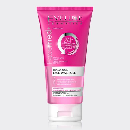 ژل شستسو پوست خشک و حساس اولاین EVELINE Hyaluronic Moisturising Face Wash Gel 150ml