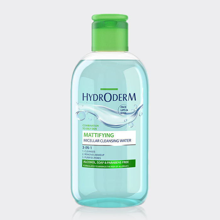 میسلارواتر پوست چرب و مستعد جوش هیدرودرم Hydroderm Mattifying Micellar Water 250ml