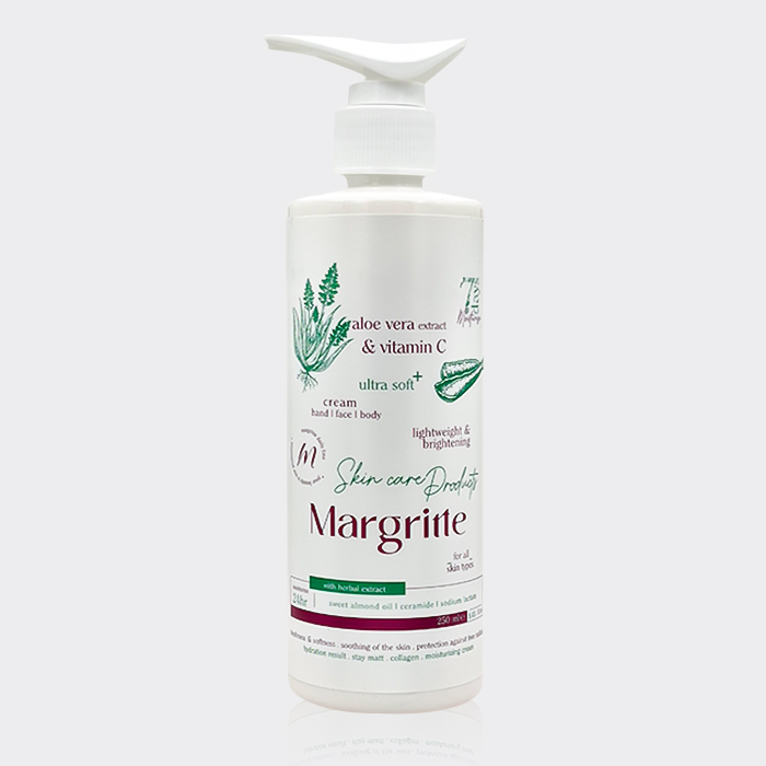 کرم مرطوب کننده ویتامین سی و آلوئه ورا مارگریت Margritte Aloe Vera & Vitamin C Cream 250ml