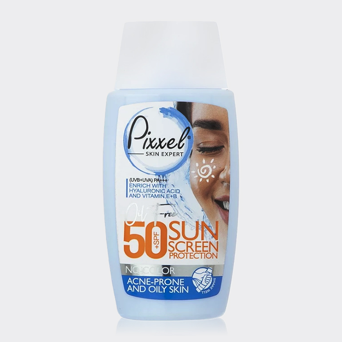 کرم ضد آفتاب بدون رنگ پوست چرب پیکسل  Pixxel Sun Screen SPF50 Acne Prone And Oily Skin 50 ml