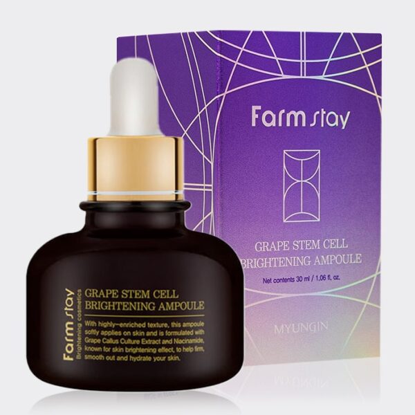 آمپول روشن کننده سلول های بنیادی گیاهی فارم استی Farm Stay Grape Stem Cell Brightening Ampoule 30ml