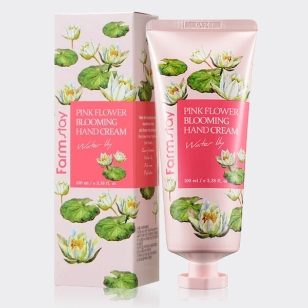 کرم دست نیلوفر آبی فارم استی Farm Stay Pink Flower Water Lily Hand Cream 100ml