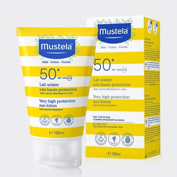 2-min-1-10.jpg لوسیون ضدآفتاب کودک موستلا مدل mustela Very high Protection sun Lotion