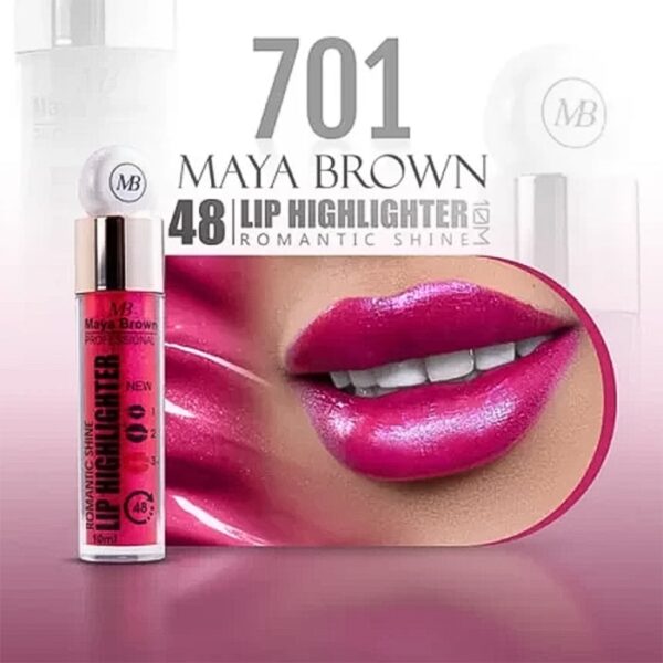 رژ لب مایع هایلایتری مایا براون Maya Brown Romantic Shine Lip Highlighter 10ml