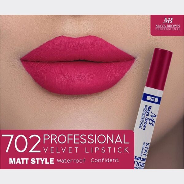 رژ لب مدادی 24 ساعته مایا براون Maya Brown Professional Velvet Lipstick Matt Style Waterproof