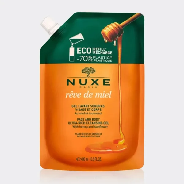 ژل شستشو رودمییل نوکس  Nuxe reve de miel Gel Lavant Surgras Ultra Rich Cleansing 400ml