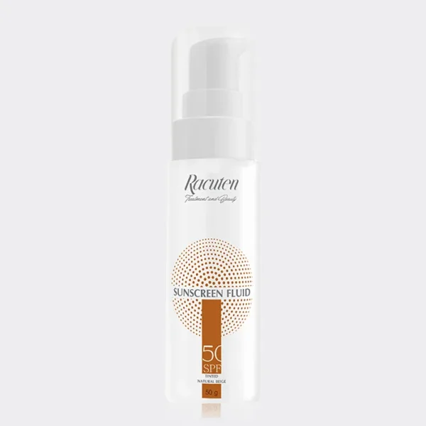 فلوئید ضد آفتاب رنگی پوست چرب راکوتن  Racuten Sundcreen Fluid SPF 50 Tinted 50g