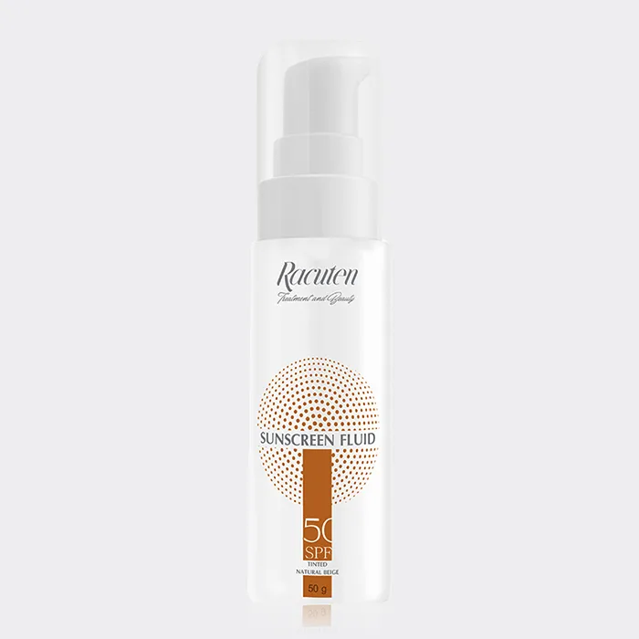 فلوئید ضد آفتاب رنگی پوست چرب راکوتن  Racuten Sundcreen Fluid SPF 50 Tinted 50g