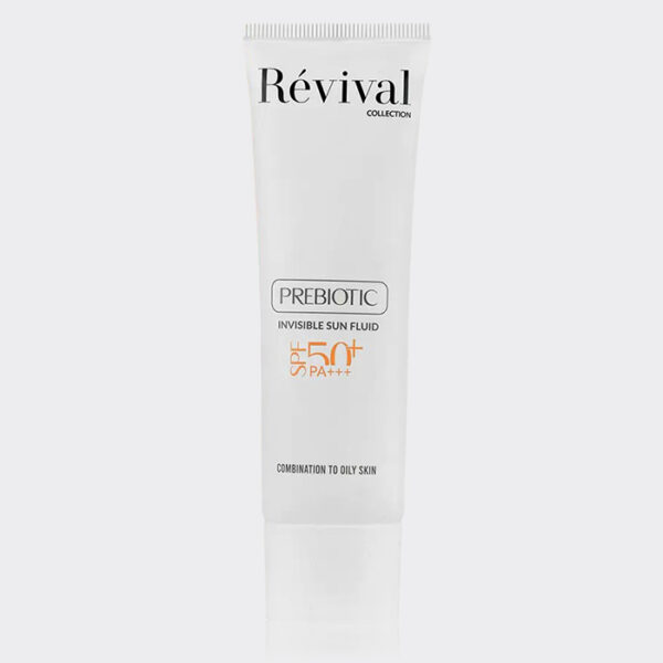 ضد آفتاب پری بیوتیک پوست چرب رویوال Revival Prebiotic Invisible SPF 50 Sun Fluid 50ml