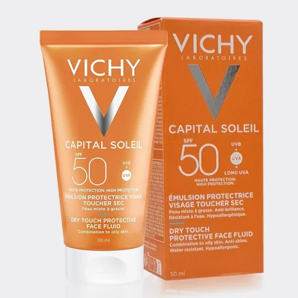 فلوئید ضد آفتاب کاپیتال سولیل ویشی VICHY Capital Soleil SPF50 Dry Touch Protective Face Fluid 50ml