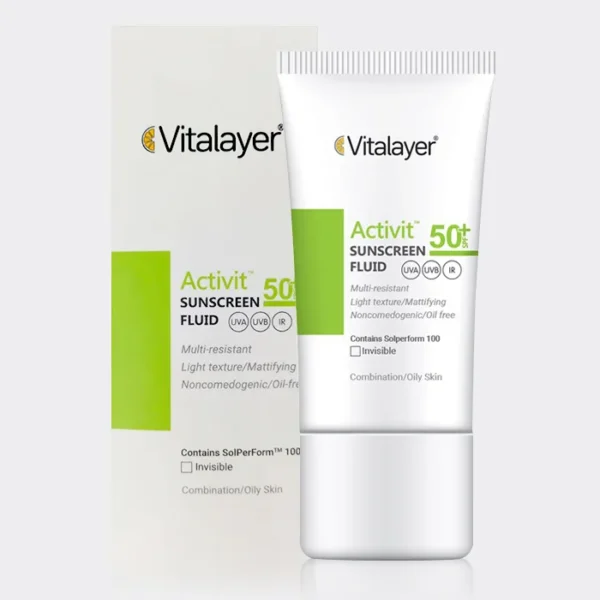فلوئید ضد آفتاب اکتیویت پوست چرب ویتالیر Vitalayer Activit Sunscreen SPF50 Fluid 50ml