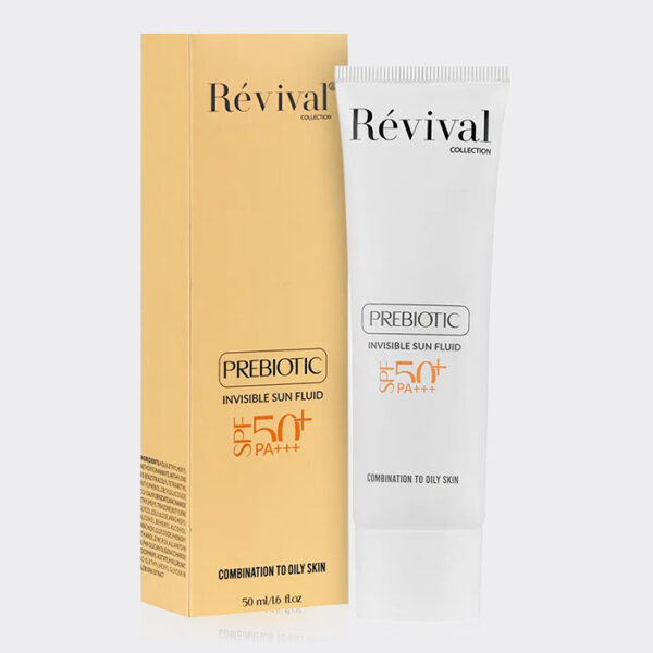 ضد آفتاب پری بیوتیک پوست چرب رویوال Revival Prebiotic Invisible SPF 50 Sun Fluid 50ml