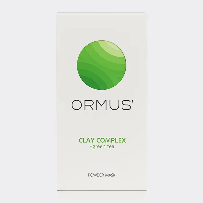 ماسک پودری کمپلکس خاک رس و چای سبز اورموس Ormus Clay Complex+Green Tea Powder Mask 5x30g