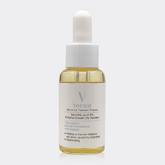 سرم ضد لک و روشن کننده اسکوربیک اسید وکتور Vector Ascorbic Acid 4% & Alpha Arbutin 2% Solution 30 ml