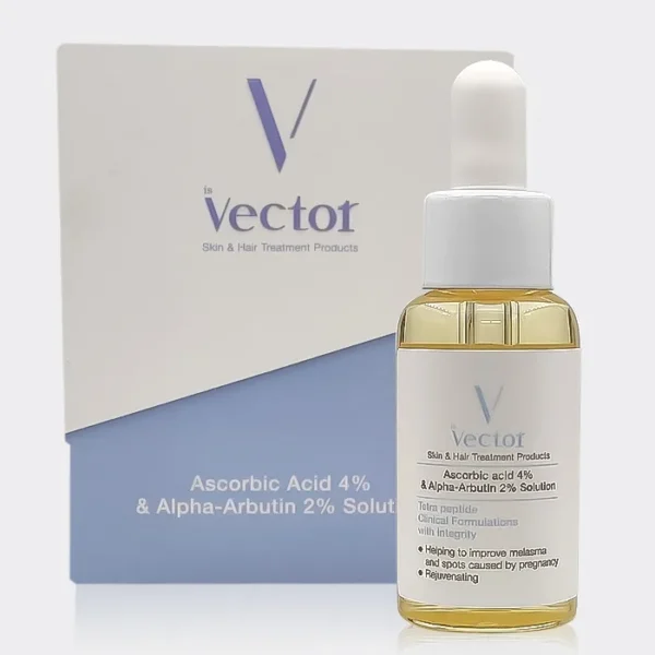 سرم ضد لک و روشن کننده اسکوربیک اسید وکتور Vector Ascorbic Acid 4% & Alpha Arbutin 2% Solution 30 ml
