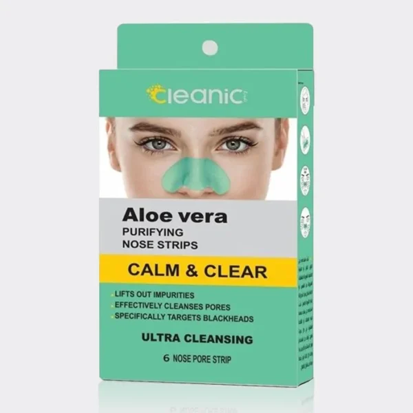 چسب ضد جوش بینی آلوئه ورا کلینیک کیندی Cleanic Kindi Aloe Vera Purifying Nose Strips 6Piece