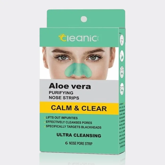 چسب ضد جوش بینی آلوئه ورا کلینیک کیندی Cleanic Kindi Aloe Vera Purifying Nose Strips 6Piece