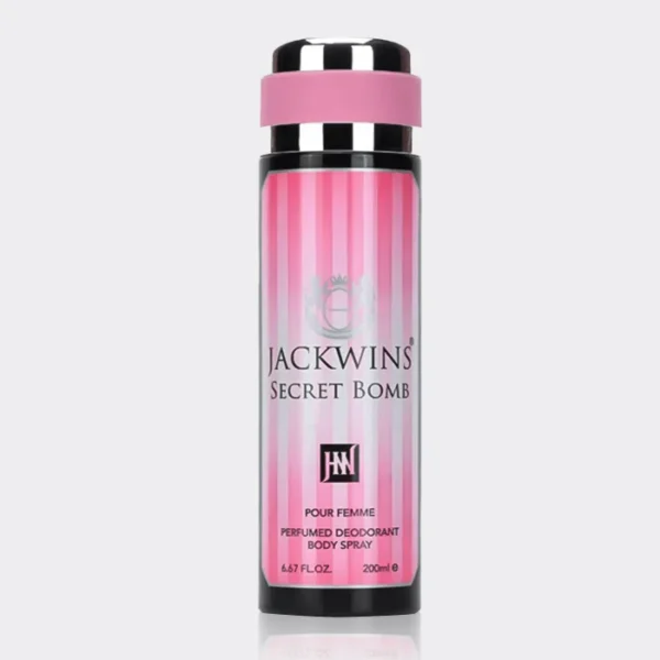 اسپری بدن زنانه سکرت بمب جکوینز Jackwins Secret Bomb Perfumed Deodorant Body Spray 200ml
