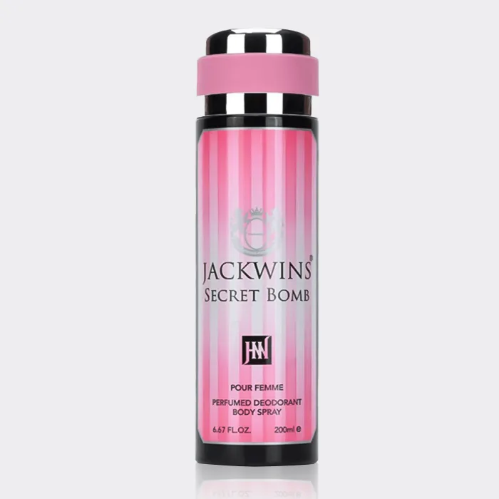 اسپری بدن زنانه سکرت بمب جکوینز Jackwins Secret Bomb Perfumed Deodorant Body Spray 200ml