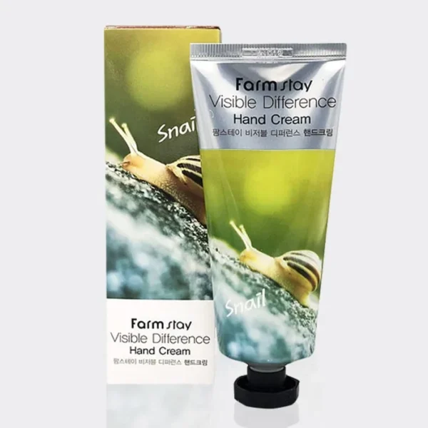 1-s-min.webp کرم دست حلزون فارم استی مدل Farm Stay Visible Difference Hand Cream (Snail )