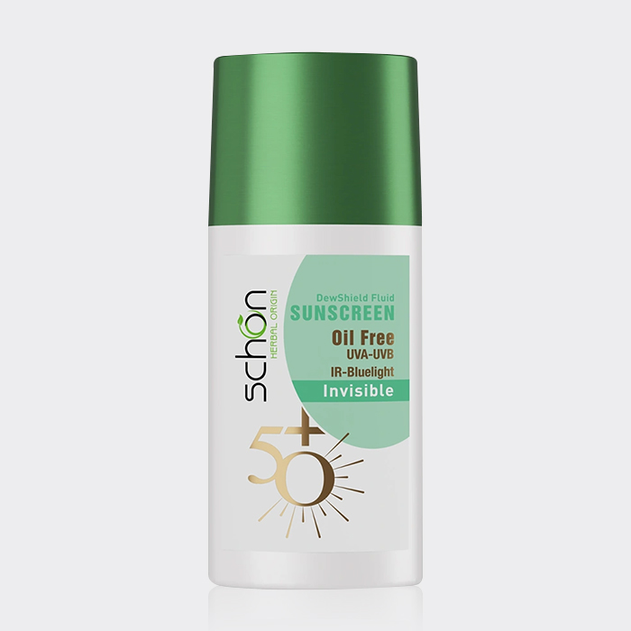 فلوئید ضد آفتاب بی رنگ دیوشیلد شون Schon Dewshield Fluid SPF 50 Sunscreen 50ml