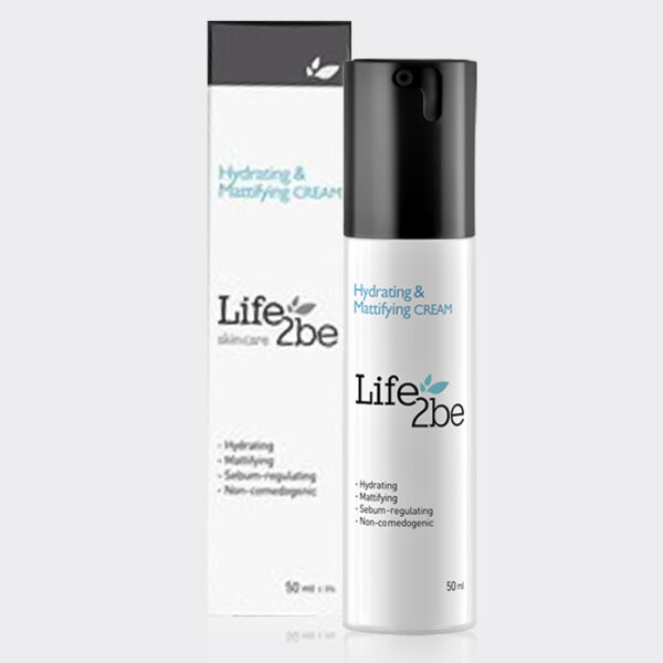 2-life-2-be-hydrating-mattifying-cream.jpg کرم آبرسان و مات کننده پوست چرب لایف تو بی Life 2 be Hydrating & Mattifying Cream 50ml