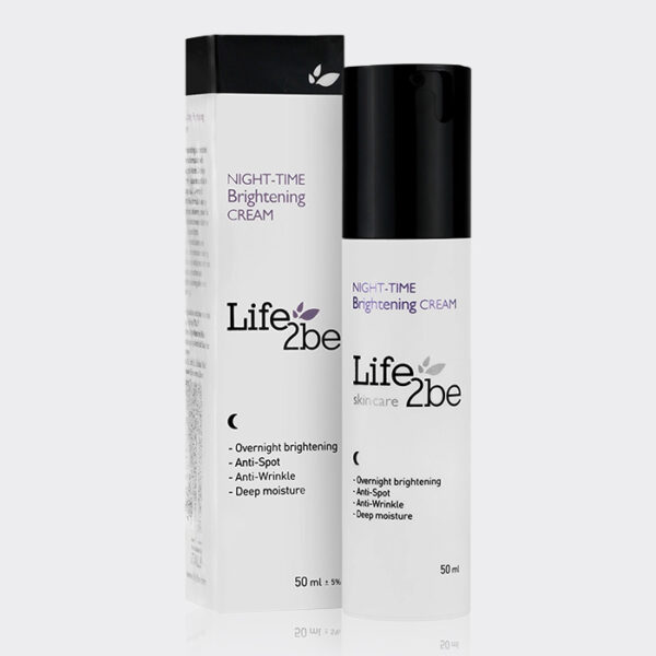 2-life-to-be-night-time-brightening-cream-1.jpg کرم شب ضد لک و روشن کننده لایف تو بی Life 2 be Night-Time Brightening Cream 50ml