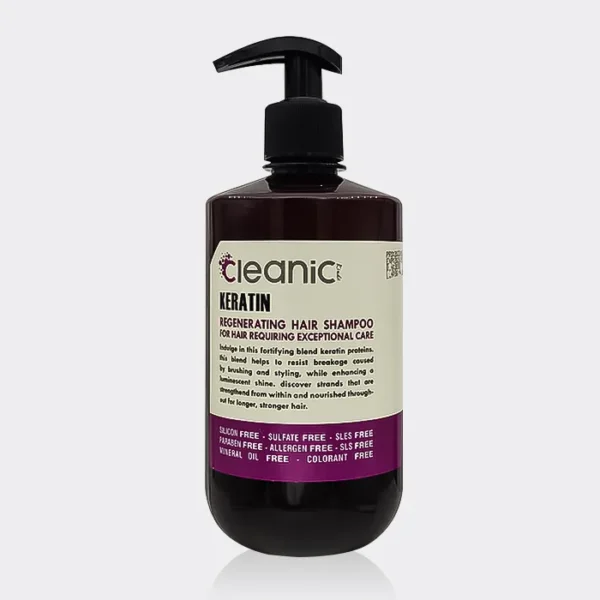 1-cleanic-kindii-keratin-shampoo.webp شامپو بدون سولفات کراتین کلینیک کیندی Cleanic Kindii Keratin Hair Shampoo 550ml