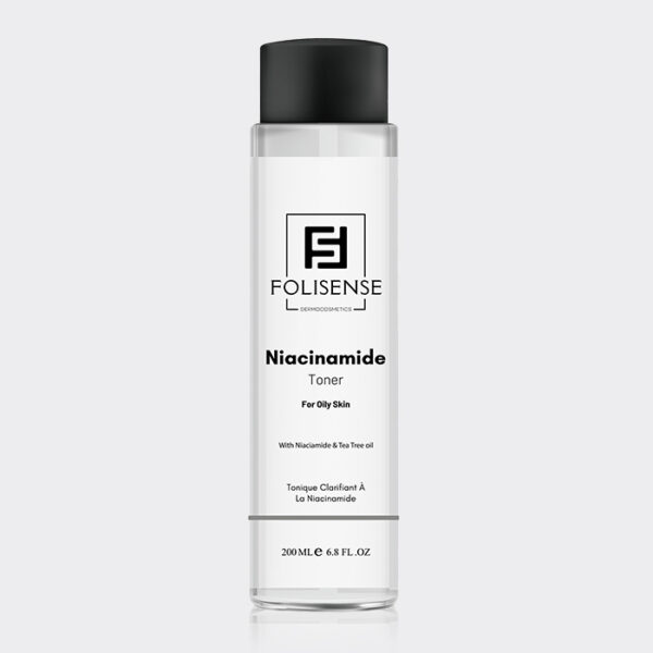 1-folisense-niacinamide-toner.jpg تونر پوست چرب نیاسینامید فولیسنس Folisense Niacinamide Toner For Oily Skin 200ml