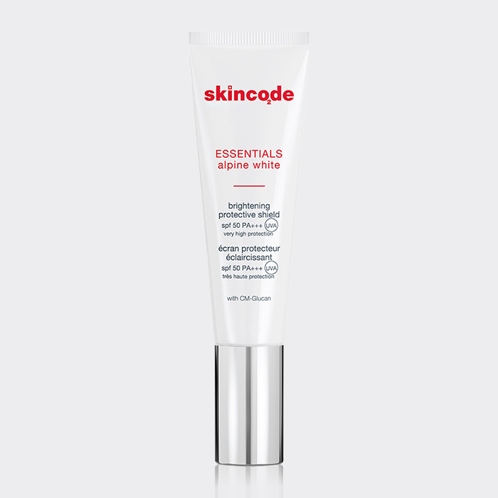 فلوئید ضد آفتاب روشن‌کننده اسکین کد Skincode Essentials Alpine White SPF50+ Brightening Protective Shield 30ml