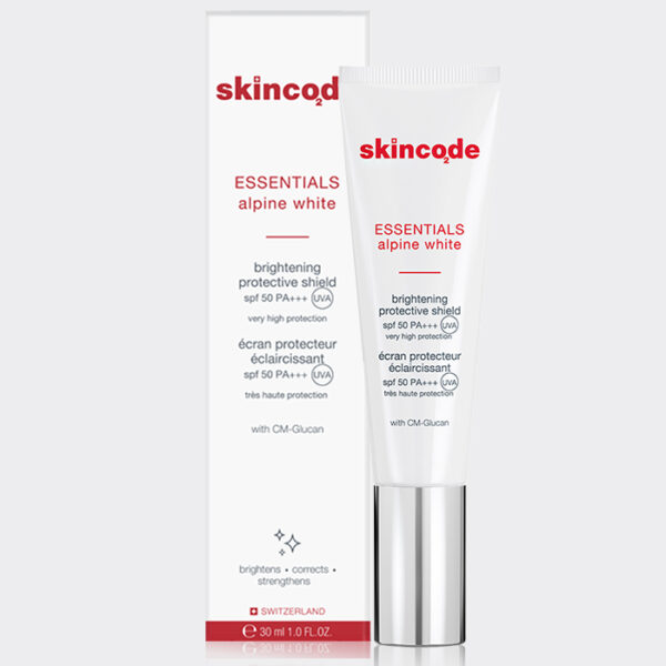 فلوئید ضد آفتاب روشن‌کننده اسکین کد Skincode Essentials Alpine White SPF50+ Brightening Protective Shield 30ml